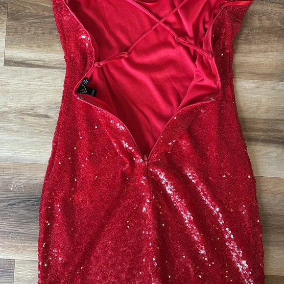 Windsor Red Sequin Mini Dress - Picture 6 of 6